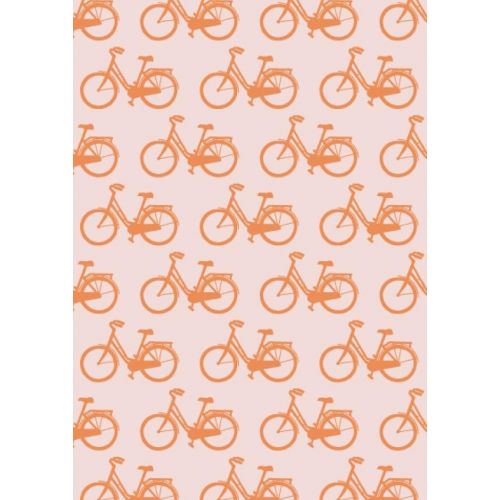 Cadeaupapier Bike Orange 50cm X 3mtr