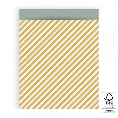 Cadeauzakjes Stripe Diagonal Yellow 27x34cm
