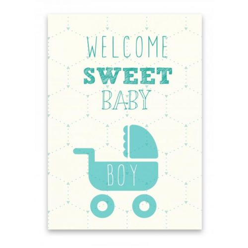 Kaart 'welcome Sweet Baby Boy'
