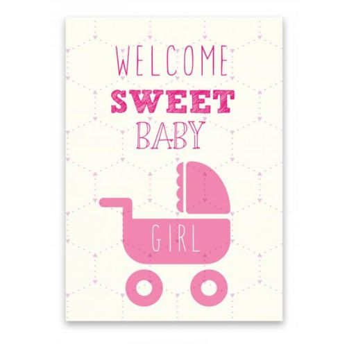 Kaart 'welcome Sweet Baby Girl'