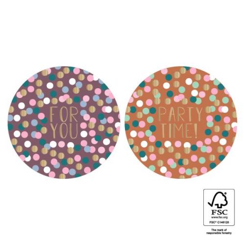 Stickers Duo For You Confetti Gold 55mm (10 Stuks)