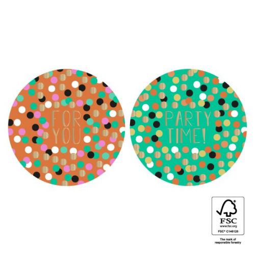 Stickers Duo For You Confetti Gold 55mm (10 Stuks)