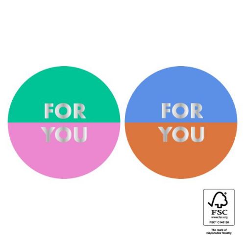 Stickers Duo For You Split Silver 55mm (10 Stuks)