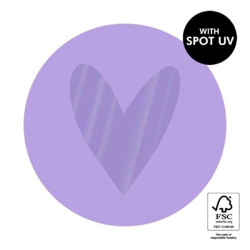 Stickers Heart Spot Uv Lilac 55mm (10 Stuks)