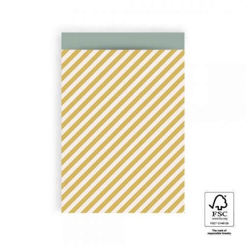Cadeauzakjes Stripe Diagonal Yellow 17x25cm