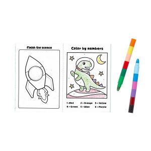 Ooly - Mini Traveler Coloring & Activity Kit - Dinosaurs In Space