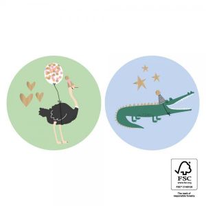 Stickers Ostrich / Crocodile Gold 55mm 10 Stuks