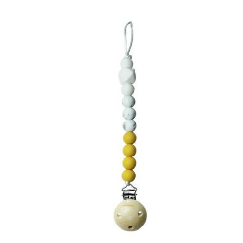 Chewies Clip Silicone Beads Oker/marble/wit