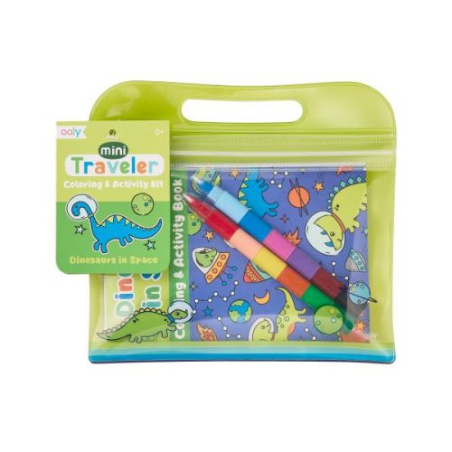 Ooly - Mini Traveler Coloring & Activity Kit - Dinosaurs In Space
