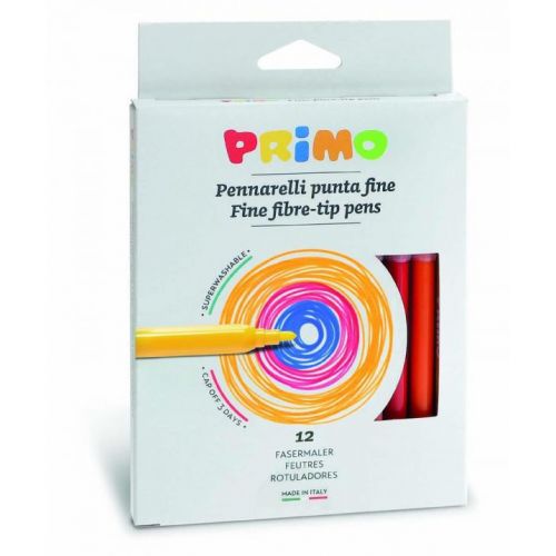 Primo - 12 Viltstiften Uitwasbaar Dun 2.5mm In Doos
