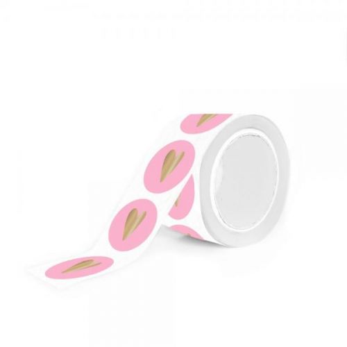 Stickers Heart Blush Pink 35mm (10 Stuks)