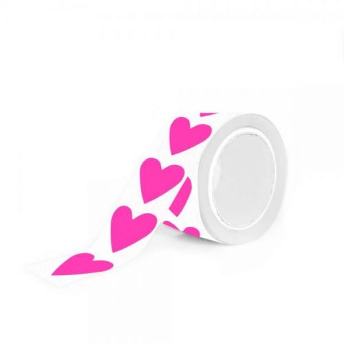 Stickers Heart Small Fluor Pink 27mm (10 Stuks)