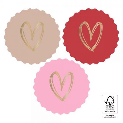 Stickers Multi Heart Gold Pink 55mm 10 Stuks